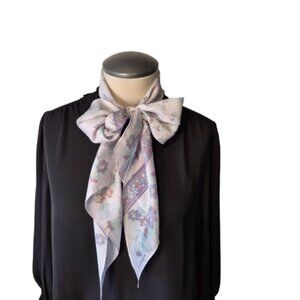Vintage Liz Claiborne Bias Cut Pastel Silk Scarf